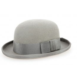 Grey Wool Felt Melon Hat - Traclet