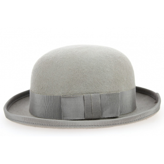 Chapeau Melon Feutre Laine Gris Perle - Traclet
