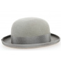 Pearl Gray Wool Felt Bowler Hat - Traclet