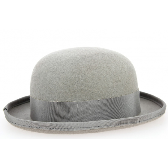 Pearl Grey Wool Felt Bowler Hat - Traclet Pearl Grey Wool Felt Bowler Hat - Traclet