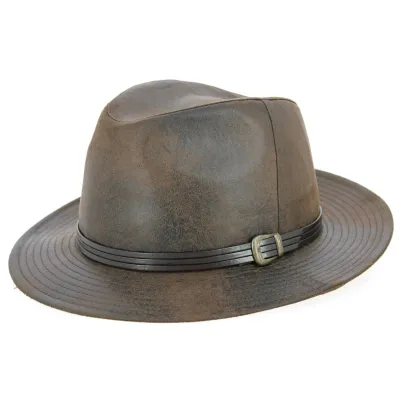 Fedora Hat Nanno Brown - Traclet | Elegant Imitation Leather ref 10020 chapellerie traclet