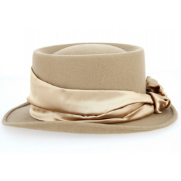 Chapeau Demi Haut de Forme Beige- Traclet