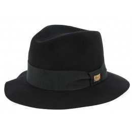 Fedora Maxwell Black Wool Felt Hat- Herman