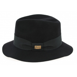 Black Wool Felt Fedora Hat Maxwell - Herman