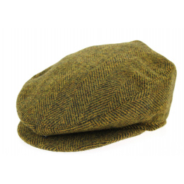 Agnières Flat Cap Wool Herringbone Mustard - Traclet