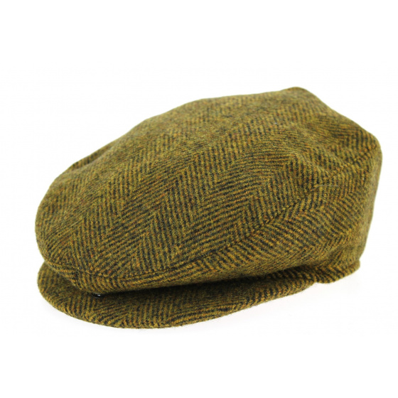 Agnières Flat Cap Wool Herringbone Mustard - Traclet