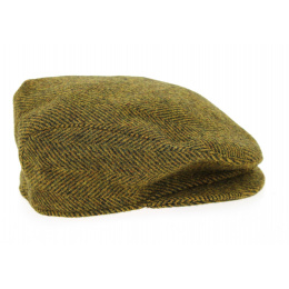 Agnières Flat Cap Wool Herringbone Mustard - Traclet