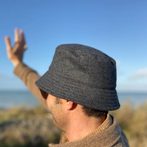 Winter Bucket Hat Gri Toudou Anthracite - Le Chapoté
