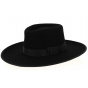 Sinsheim Wide Brim Wool Felt Hat in Black - Traclet