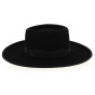 Sinsheim Wide Brim Wool Felt Hat in Black - Traclet