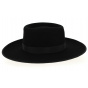 Sinsheim Wide Brim Wool Felt Hat in Black - Traclet