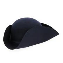 Chapeau Tricorne Feutre Laine Bleu Marine- Traclet