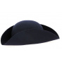 Tricorn Hat Felt Wool Felt Navy Blue - Traclet