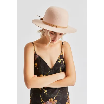Capeline Phoebe Feutre Laine Rose- Brixton Reference : 10067 | Chapellerie Traclet