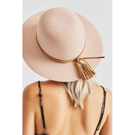 Phoebe Pink Wool Felt Wide Brim Hat - Brixton Phoebe Pink Wool Felt Wide Brim Hat - Brixton