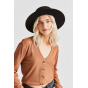 Phoebe Black Wool Felt Wide Brim Hat - Brixton