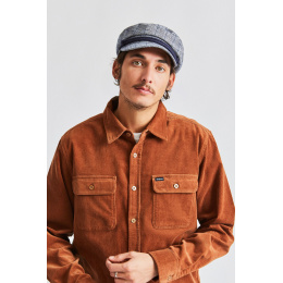 Navy Blue Fiddler Sailor Cap in Linen & Cotton - Brixton