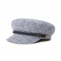 Navy Blue Fiddler Sailor Cap in Linen & Cotton - Brixton