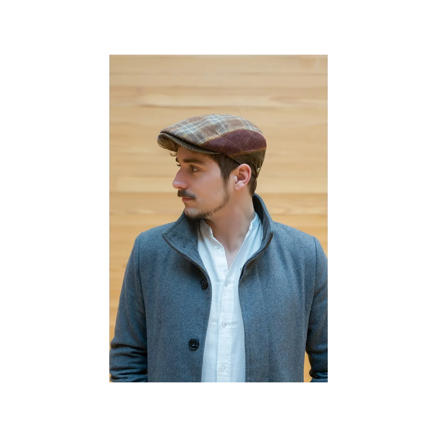 Casquette Simon Patchwork Velours et Laine- Traclet Reference : 8613 | Chapellerie Traclet