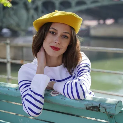 Classic Mustard Yellow Beret - Le Béret Français Reference: 7070 | Chapellerie Traclet
