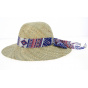 Natural Straw Wide-Brimmed Hat with Pink Ribbon - Traclet