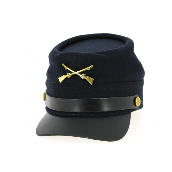Union Army Cap in Navy Blue Wool - Traclet