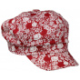 Summer Newsboy Cap Constance Cotton Red - Traclet