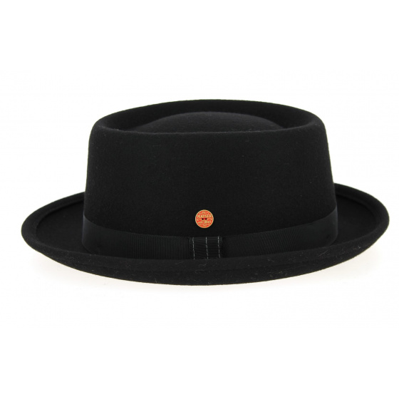 Black Wool Felt Porkpie Hat Ron - Mayser