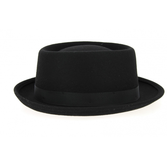 Black Wool Felt Porkpie Hat Ron - Mayser