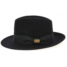 Black Wool Felt Fedora Hat Goldwin - Herman