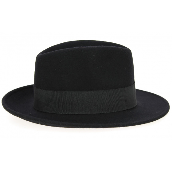 Chapeau Fedora Goldwin Feutre Laine Noir- Herman Chapeau Fedora Goldwin Feutre Laine Noir- Herman