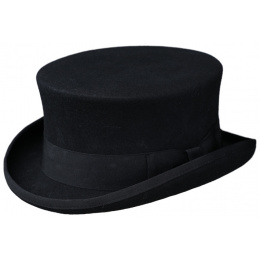 Half Top Hat Felt Wool Black- Traclet