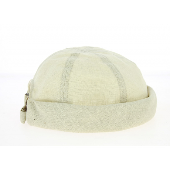 Sand-colored Linen Cooper Docker Cap - Mtm