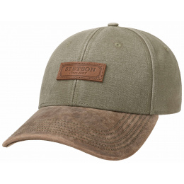 Green Cotton & Leather Baseball Cap - Stetson