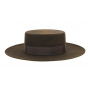 Santiago Cordobes/Canotier Hat Chocolate Wool Felt- Traclet