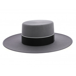chapeau andalou gris clair-chapeau cordobes-andalou espagnol en feutre de poils