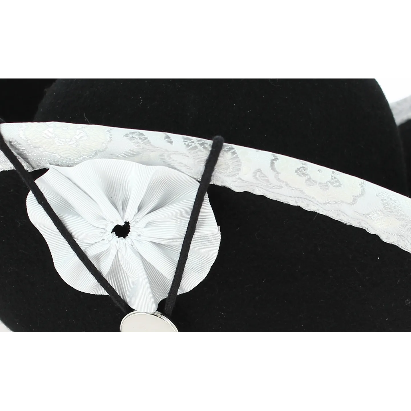 Revolution Tricorn with Silver Border Black Felt Reference: 5159 | Chapellerie Traclet