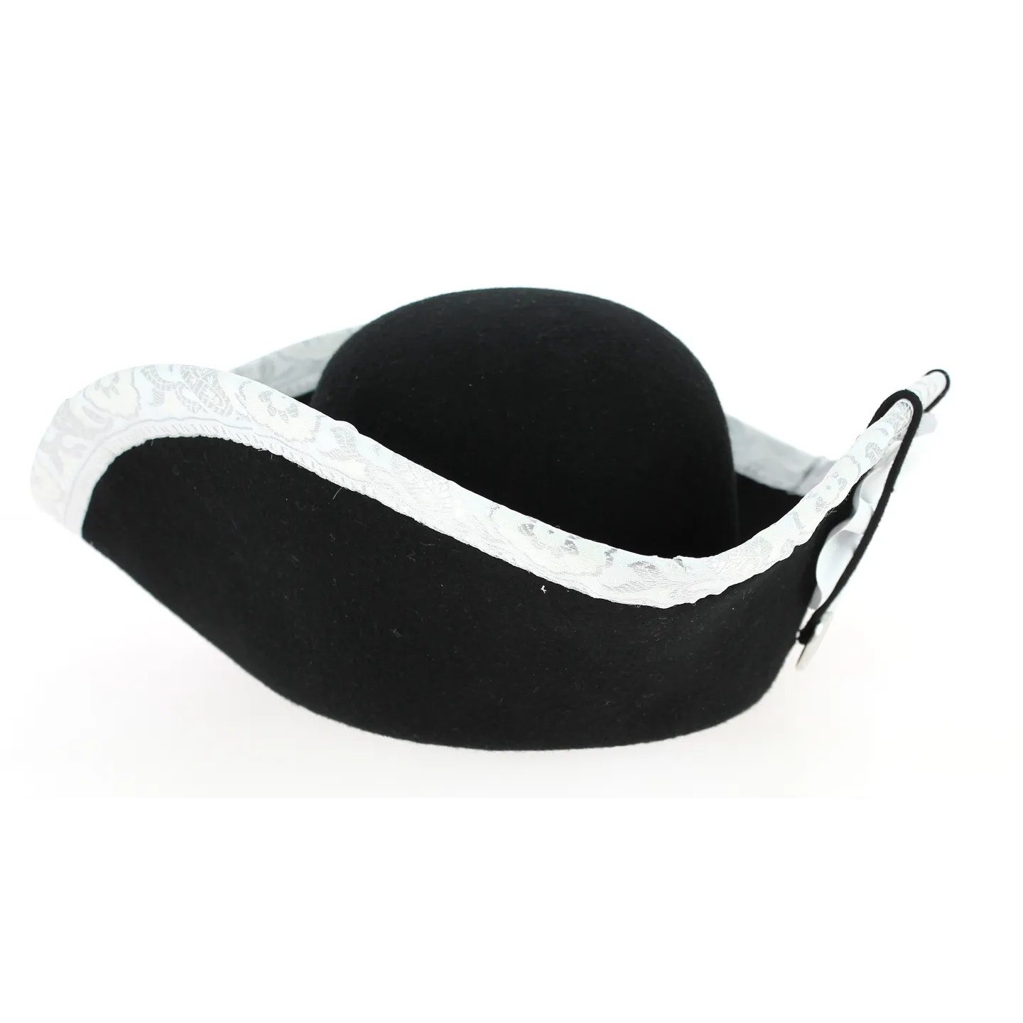 Revolution Tricorn with Silver Border Black Felt Reference: 5159 | Chapellerie Traclet