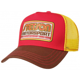 Casquette Baseball Trucker Motosport II Coton Rouge & Jaune- Stetson