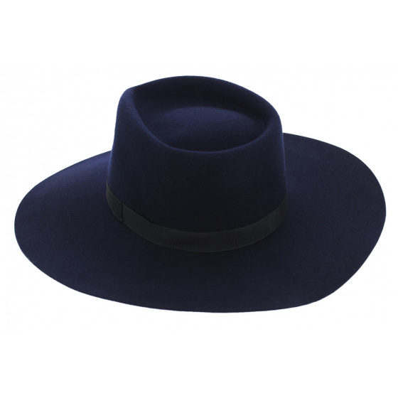 Harlem Navy Blue Wool Felt Hat - Traclet