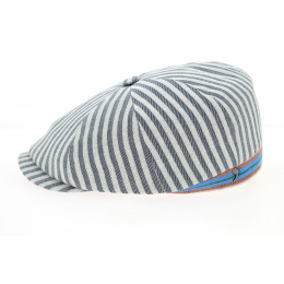 Casquette Hatteras avec Rayures Bleues Coton- Traclet