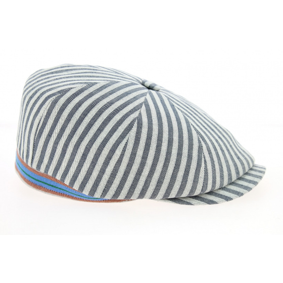 Hatteras Forli Cap with Blue Stripes Cotton - ALFONSO D'ESTE