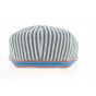 Hatteras Forli Cap with Blue Stripes Cotton - ALFONSO D'ESTE