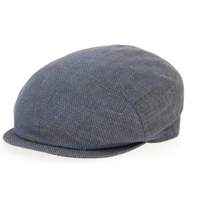 Bagnone Blue Flat Cap Linen & Cotton - Traclet Reference: 10156 | Traclet Hat Shop