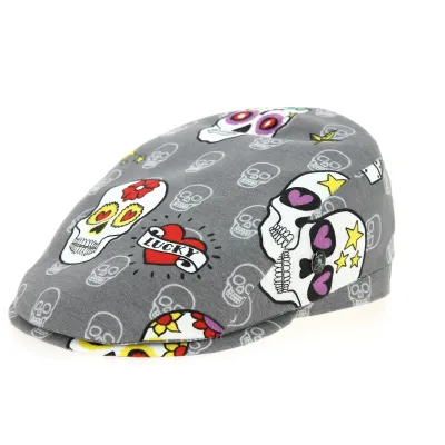 Rounded Calavera Cotton Gray Cap - City Sport Reference: 9072 | Chapellerie Traclet