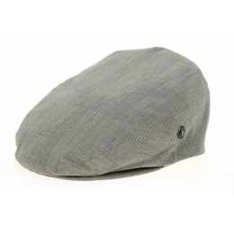 Gray Linen Checkered Flat Cap Ekeren - City Sport