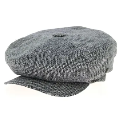 Blue Silk Herringbone Irish Ivy Cap - City Sport Reference: 10160 | Traclet Hat Shop