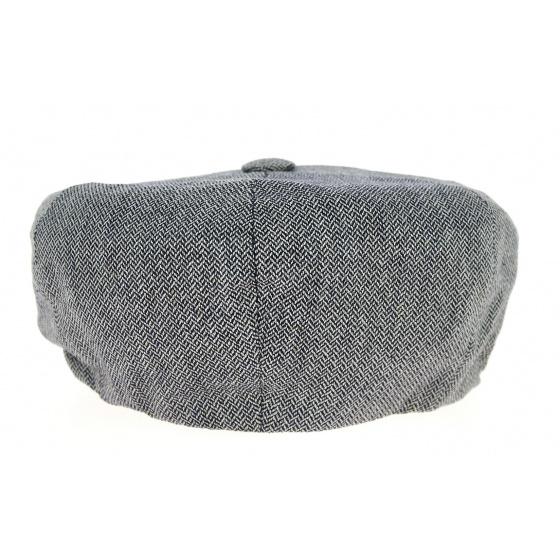 Casquette Irlandaise Lierre à Chevrons Bleue Soie- City Sport