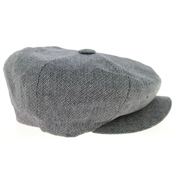 Casquette Irlandaise Lierre à Chevrons Bleue Soie- City Sport