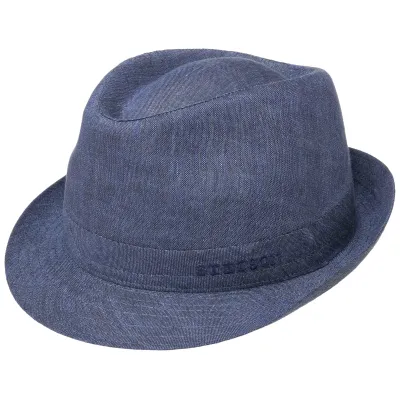 Dark Blue Linen Trilby Hat - Stetson  Reference: 10167 | Traclet Hat Shop